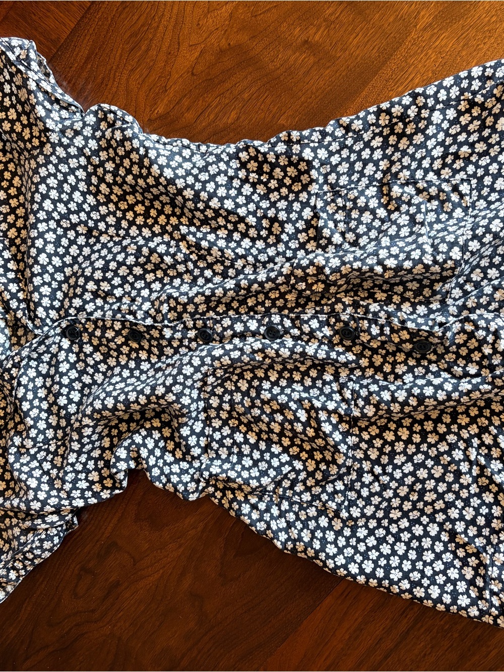 Reformation Black Floral Button-Front Mini Dress - Picture 2 of 4